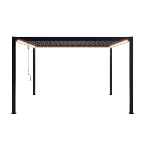 Pergola ogrodowa tarasowa aluminiowa NORDVIC Skyline LED Light 4 x 4 m Antracyt